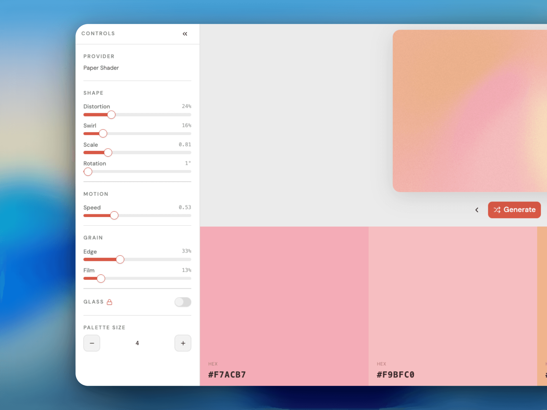 Tuning mesh gradient parameters in InstantGradient